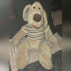 1981 Vintage Ganz Broos Plush Dog Toy with Striped Shirt